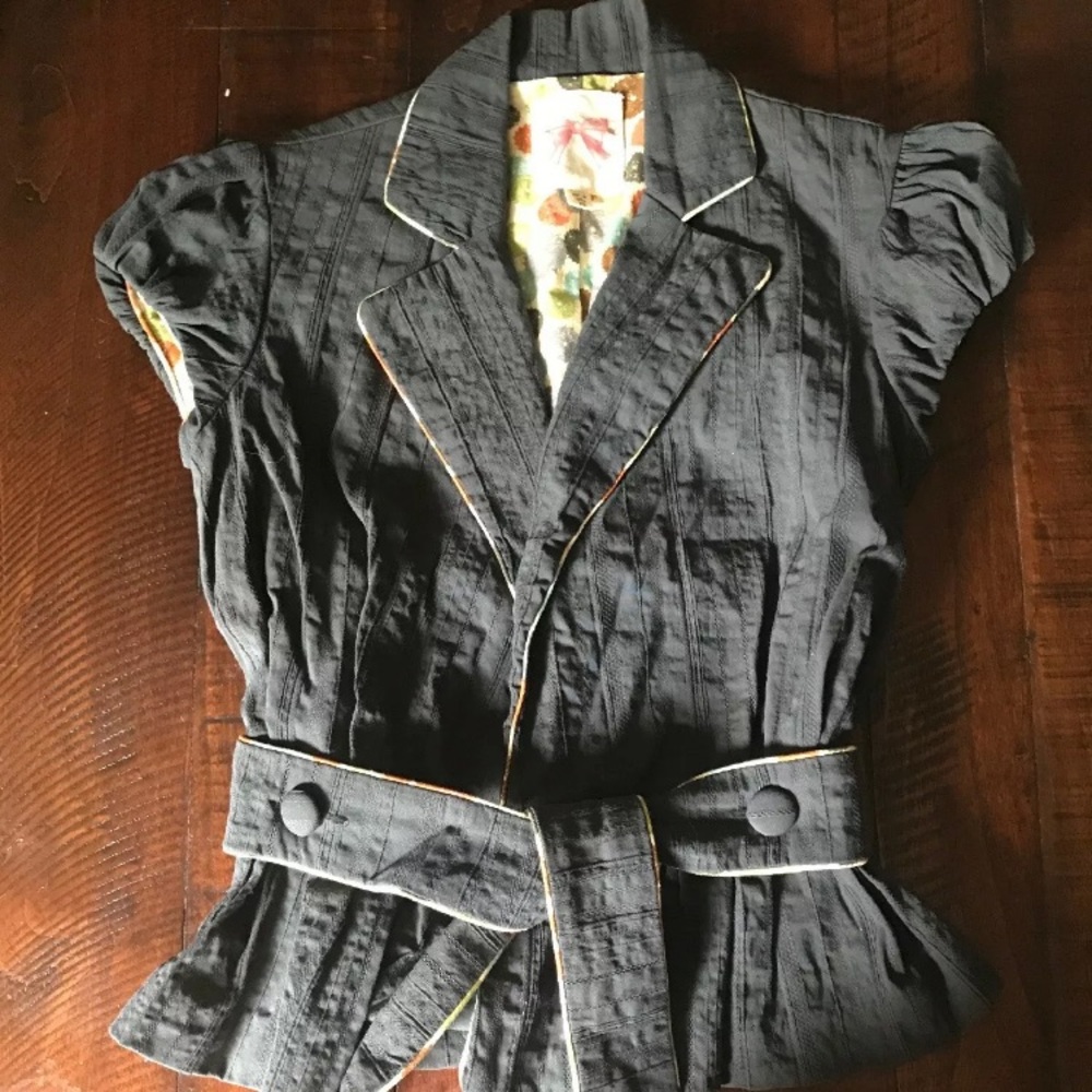 ANTHROPOLOGIE XS Slate Gray Blazer